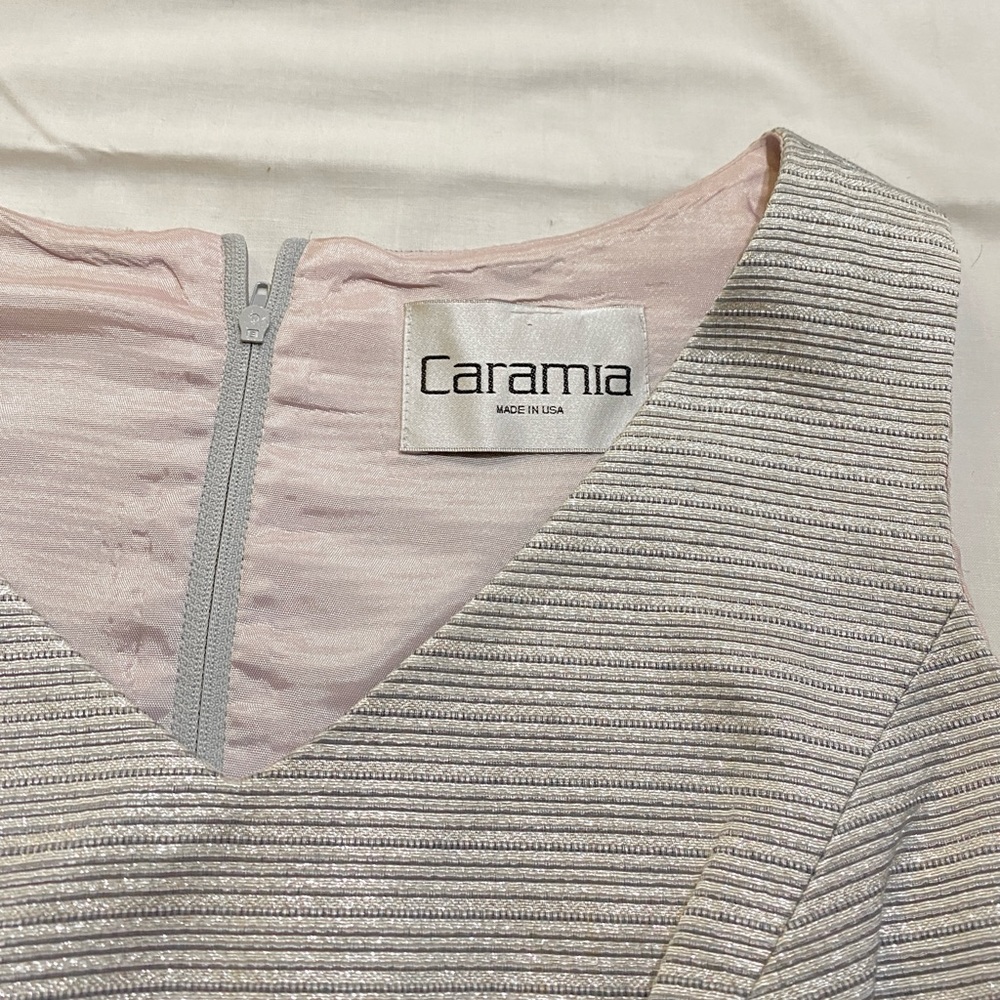 CARAMIA WOMENS VINTAGE DRESS VEST SHINY UNIQUE MADE IN USA